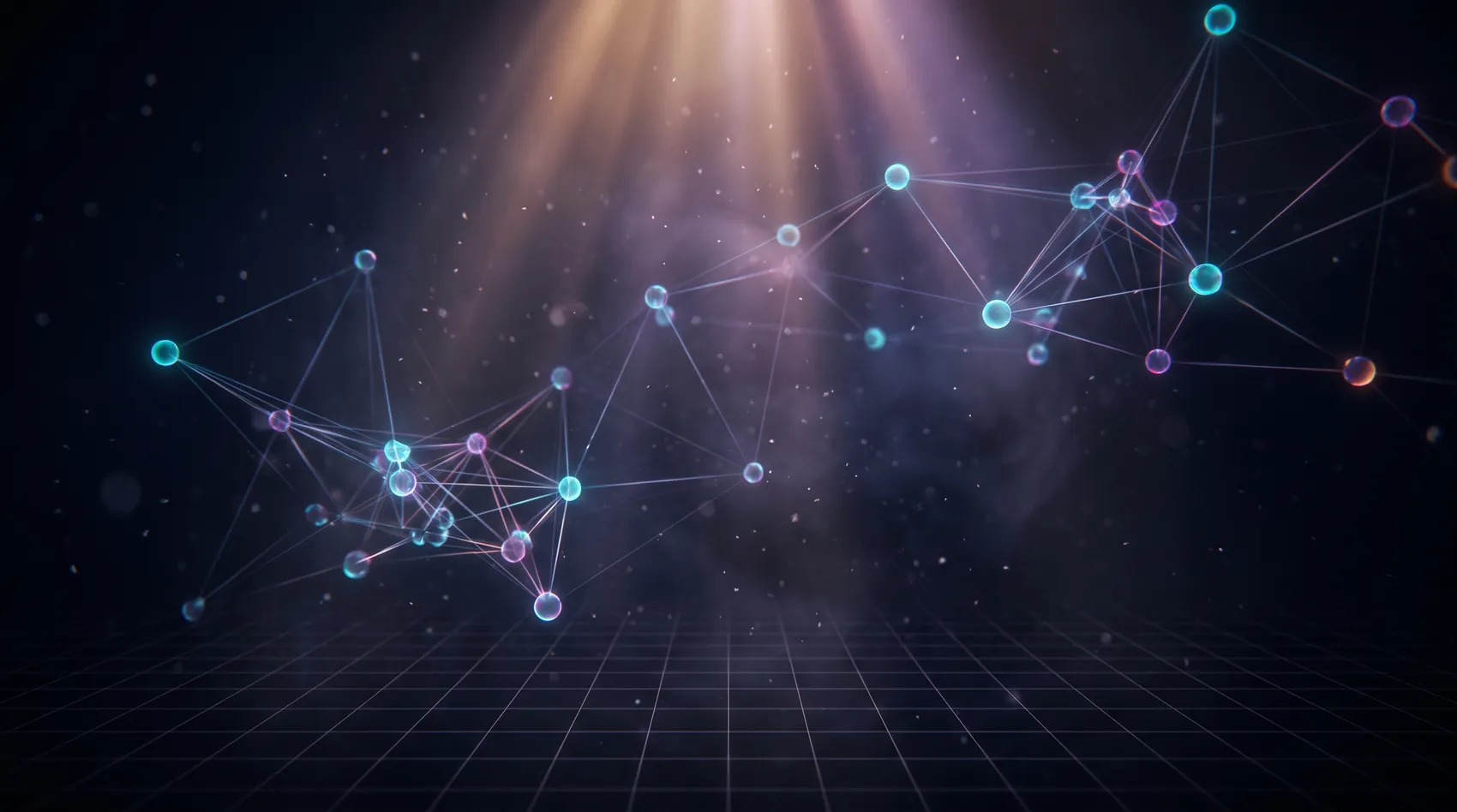 Glowing network of connected nodes representing how AI learns